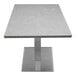 A white rectangular Art Marble Furniture table with a gray quartz surface and a metal base.