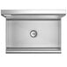 A top view of a stainless steel Regency hand sink with a drain opening.