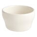 An Acopa ivory stoneware bouillon cup with a rolled edge on a white background.