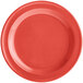 An Acopa Foundations orange melamine plate with a white background.