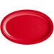 A red oval platter.