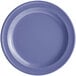 An Acopa Foundations purple melamine plate with a narrow rim.