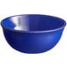 A set of 12 blue Acopa melamine nappie bowls.