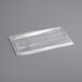 A clear plastic wrapper on a gray background.