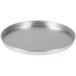 An American Metalcraft heavy weight aluminum round silver pizza pan with straight sides.
