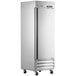 An Avantco stainless steel reach-in refrigerator with a solid door.