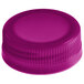 A close-up of a violet tamper-evident cap on a white background.