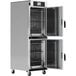 An Alto-Shaam full height cook and hold oven with double doors and two racks.