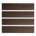 A brown rectangular metal panel with white lines.