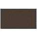 A brown rectangular entrance mat with black trim.