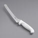 A Choice 8" serrated bread knife with a white handle.