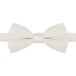 A close-up of a Henry Segal ivory poly-satin bow tie with an adjustable band.