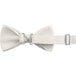 An ivory poly-satin bow tie with adjustable metal buckles.
