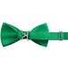 A Henry Segal emerald green poly-satin bow tie with an adjustable band and metal clasp.
