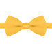 A close up of a yellow Henry Segal poly-satin bow tie with an adjustable band.