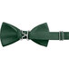 A Henry Segal hunter green poly-satin bow tie with metal buckles.