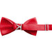 A Henry Segal red poly-satin bow tie with an adjustable metal band.