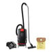 A Hoover HVRPWR cordless backpack vacuum cleaner with bag and allergenic filtration bags.
