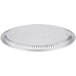 A Vollrath stainless steel oval tray with a fluted metal rim.