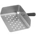 A stainless steel Choice metal scoop with holes.
