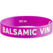 A purple rubber label band with white text reading "Balsamic Vinegar"