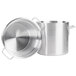 A Thunder Group aluminum double boiler pot with lid.