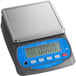 An AvaWeigh PCN10 portion scale on a counter with a blue digital display.