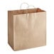 A brown natural Kraft paper shopping bag with handles.