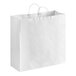 A white shopping bag with handles.