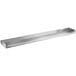 A stainless steel shelf with a long handle for a Cooking Performance Group 60" range.