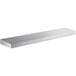 A white metal rectangular shelf for a 60" range.