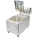 A Cecilware stainless steel electric countertop deep fryer with the lid open.