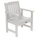 A Springville white faux wood outdoor arm chair.