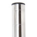 A silver Metro Super Erecta stainless steel post with a black cap.