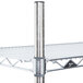 A Metro Super Erecta stainless steel post on a wire shelf.