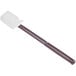 A brown and white Mercer Culinary Hell's Tools high temperature silicone spatula with a white handle.