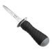 A Schraf Boston style oyster knife with a black TPRgrip handle and silver blade.