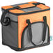 An orange and black Choice insulated cooler bag with a zipper and handle.