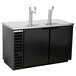 A black Beverage-Air wine kegerator with one single and one double tap.