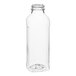 A clear plastic 14.5 oz square juice bottle with a white cap.