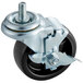 An Avantco black metal swivel stem caster with a screw and bolt.