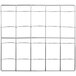 A white metal grid with many rows of tilted squares.