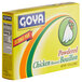 A yellow box of Goya Powdered Chicken Bouillon with a logo.