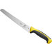 A Mercer Culinary Millennia Colors bread knife with a yellow handle.