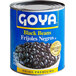 A Goya #10 can of black beans with a label.