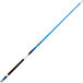 A Mizerak neon blue and black pool cue with a white handle.