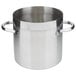 A Vollrath stainless steel stock pot with handles.