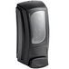 A black Dial Eco-Smart soap dispenser with a clear window.