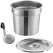 A Vollrath stainless steel inset kit with a ladle and cover.