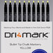 A box of Dri Mark yellow bullet tip chalk markers.